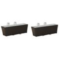 vidaXL Zábradlie 2 ks Čierna 50 x 17 x 17 cm Kov