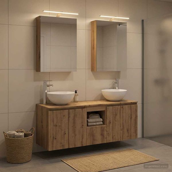 vidaXL Set kabinetov do kúpeľne 5 pcs Dub artisan 50 x 14,5 x 70 cm