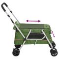 vidaXL Skladací kočík pre psa zelený 100x49x96 cm ľanová tkanina