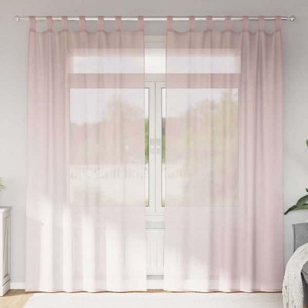 vidaXL Voálové závesy so slučkami, 2 ks, svetloružové, 140x245 cm
