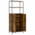 vidaXL Highboard Dymový dub 40 x 33 x 161 cm Kompozitné drevo