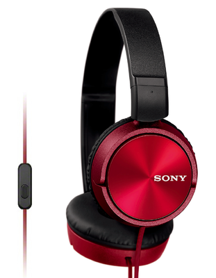 SONY slúchadlá MDR-ZX310AP, handsfree, červené