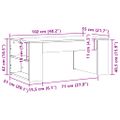 vidaXL Konferenčný stolík betónový sivý 102x55x42 cm kompozitné drevo