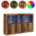 vidaXL LED komoda Staré drevo 162 x 37 x 100 cm Kompozitné drevo