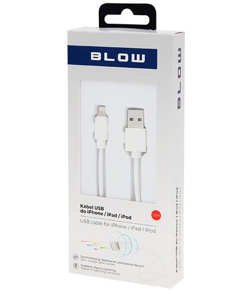 Kábel USB Blow 66-076 USB A/Lightning iPhone 1,5m SUPER Kábel USB Blow 66-076 USB A / Lightning iPhone 1,5m SUPER