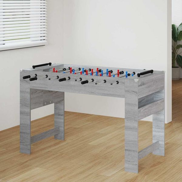 vidaXL Stolný futbal Sivá Sonoma 125 x 60,5 x 80 cm Kompozitné drevo