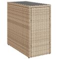 vidaXL Záh. príručný stôl sklenená doska béžový 58x27,5x55cm polyratan