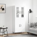 vidaXL Vysoká skrinka lesklá biela 69,5x34x180 cm spracované drevo