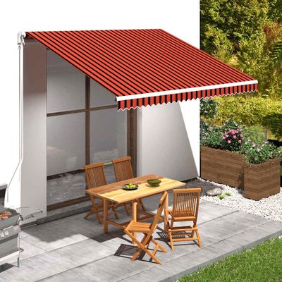 vidaXL Tieniaca plachta na markízu, plátená, oranžovo hnedá 4x3 m