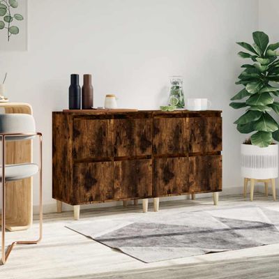 vidaXL Komody 2 ks dymový dub 60x35x70 cm kompozitné drevo