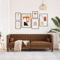vidaXL 3-miestna pohovka Chesterfield s hnedé umelá semišová koža