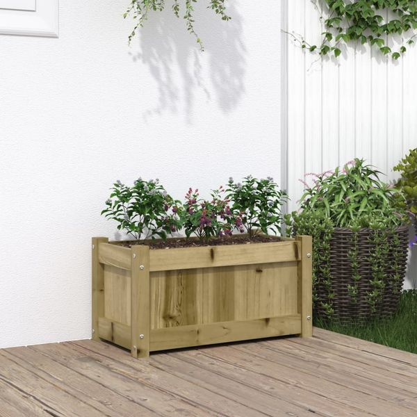 vidaXL Záhradný kvetináč 60x31x31 cm impregnovaná borovica
