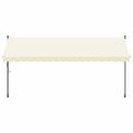 vidaXL Zaťahovacia markíza krémová 400x150 cm látka a oceľ