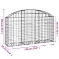 vidaXL Oblúkový gabionový kôš 150x30x80/100 cm pozinkované železo