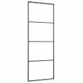 vidaXL Posuvné dvere nepriehľadné ESG sklo a hliník 76x205 cm čierne