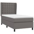 vidaXL Boxspring posteľ s matracom sivá 100x200 cm umelá koža