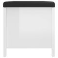 vidaXL Úložný box+podložka, lesklý biele 105x40x45cm kompozitné drevo