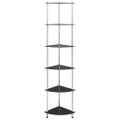 vidaXL Regál so 6 policami čierny 30x30x160 cm tvrdené sklo