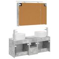 vidaXL Set kabinetov do kúpeľne 4 pcs Betónovo sivá 100 x 14,5 x 70 cm