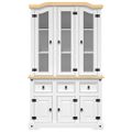 vidaXL Skrinka Corona, biela 112x43x191,5 cm, masívna mexická borovica