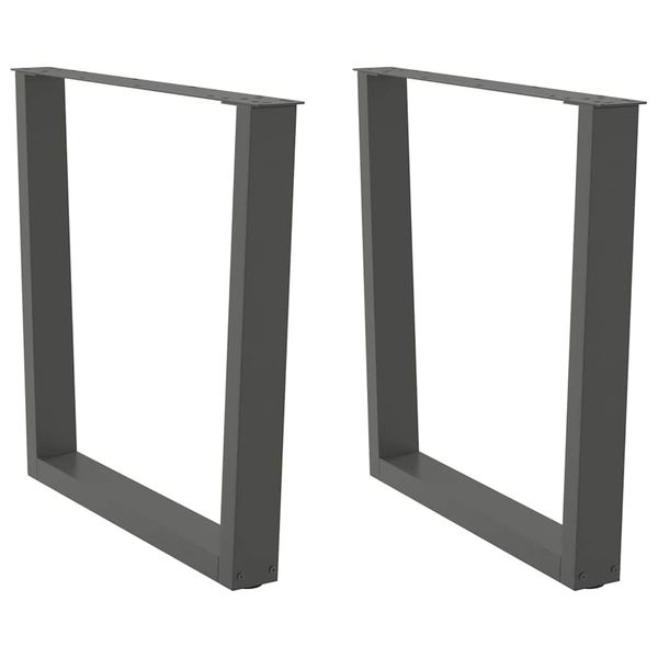vidaXL Nohy k jedálenskému stolu v tvare V, 2 ks, antracitové, 90 x (72-73,3) cm, oceľ