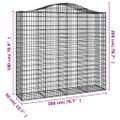 vidaXL Oblúkové gabiónové koše 9ks 200x50x180/200cm pozinkované železo