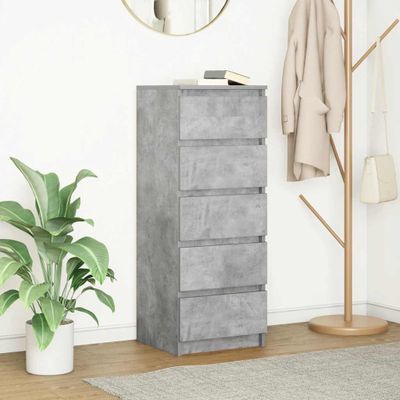 vidaXL Komoda so zásuvkami betónovo sivá 37,5x35x99cm kompozitné drevo
