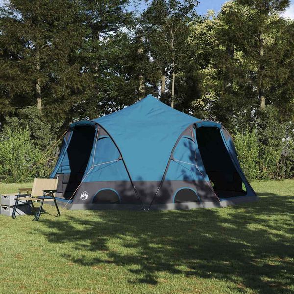 vidaXL Dómový stan pre 4 osoby so strechou Modrá 505 x 450 x 248 cm