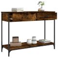 vidaXL Konzolový stolík dymový dub 100x34,5x75 cm kompozitné drevo