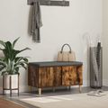 vidaXL Predsieňová lavica s vankúšom Údený Dub 80 x 38 x 46 cm