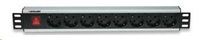Intellinet 19" Rackmount 8-Way Power Strip - German Type, rozvodný panel, 8x DE zásuvka, 3m kábel