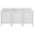 vidaXL Gastro kuchynský drez so skrinkou 180x60x96 cm nehrdzavejúca oceľ