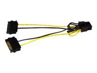 SATA na 8-pin PCIe napájanie - Elektrický kábel - SATA napájanie (M) do 8-pin PCIe napájanie (M) - 15 cm