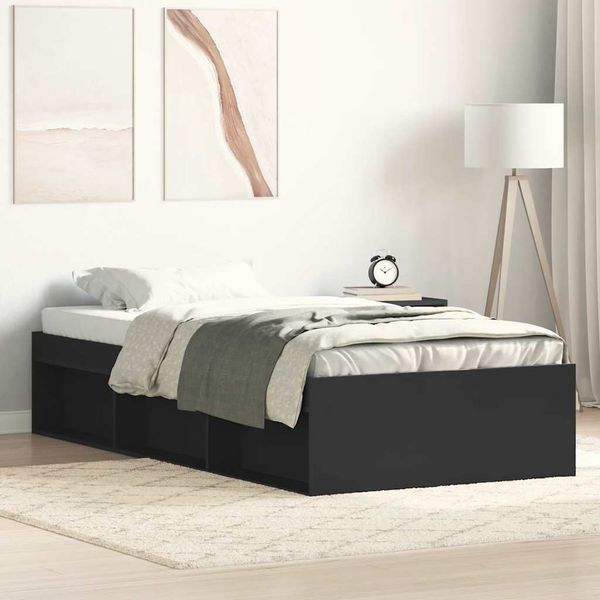 vidaXL Posteľný rám čierny 75x190 cm malé jednolôžko