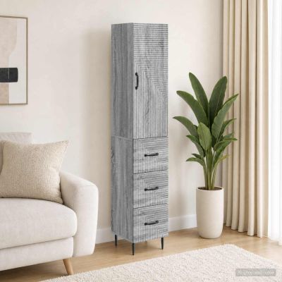 vidaXL Sada skríň 2 ks 33 x 34,5 x 90 cm Kompozitné drevo Sivý Sonoma