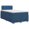 vidaXL Posteľ s boxspringom a matracom a LED Modrá 120 x 190 cm Látka