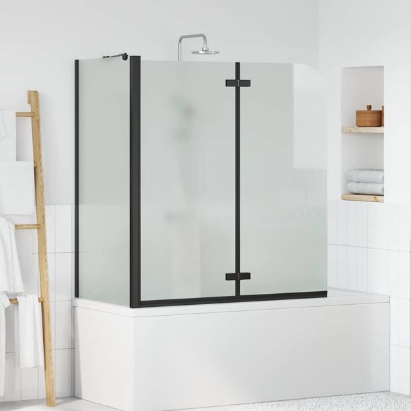 vidaXL Zábrana sprchy Čierna 120 x 68 x 130 cm ESG sklo a hliník