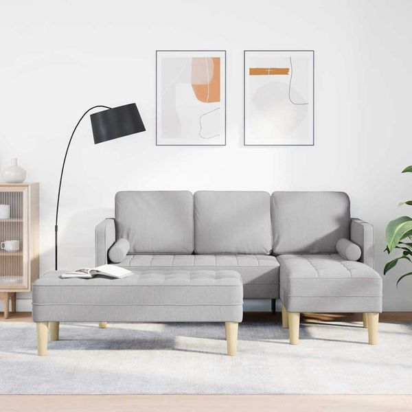 vidaXL Sada pohoviek 2 pcs Oblá šedá 173 x 131 x 67 cm Polyester