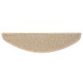 vidaXL Schodové rohože 15 ks 65x21x4 cm svetlobéžové, polkruhové, veľké