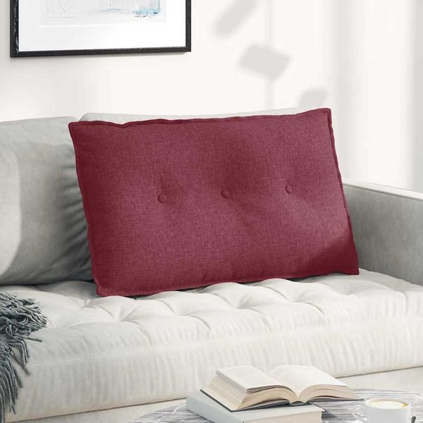 vidaXL Poduška na chrbát Víno červené 80 x 19 x 50 cm látka