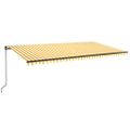 vidaXL Ručne zaťahovacia markíza s LED 600x350 cm žltá a biela