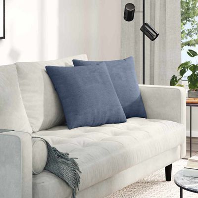 vidaXL Vankúše na pohovku 2 pcs Modrá 45 x 45 cm Kordúrová tkanina