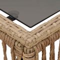vidaXL Záhradný stôl Beige a čierna 55 x 55 x 37 cm PE ratan a sklo