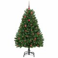vidaXL Umelý Sklápací Vianočný Stromček Zelená 150 cm PVC a oceľ