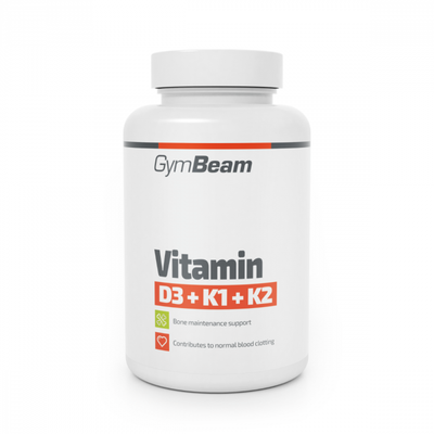 Vitamín D3+K1+K2 - GymBeam, 120 kaps.