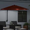 vidaXL Záhradný slnečník 248 x 248 x 148 cm Polyester a oceľ Tehlová