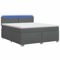 vidaXL Posteľ s boxspringom a matracom a LED Tmavosivá 160 x 200 cm