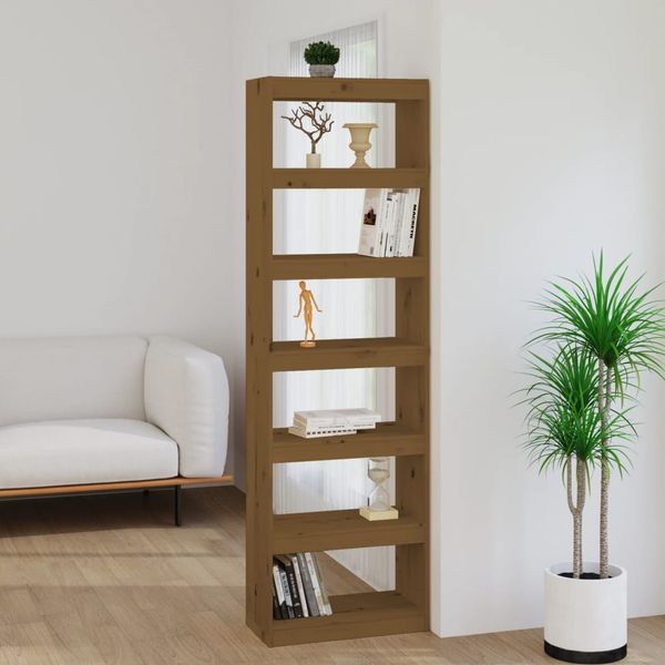 vidaXL Knižnica/deliaca stena medová 60x30x199,5 cm masívna borovica