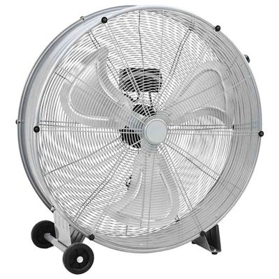 vidaXL Bubnový ventilátor s kolesom Strieborná 79 x 37 x 82 cm Hliník