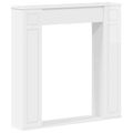 vidaXL Rám krbu Biela s vysokým leskom 100 x 20 x 100 cm